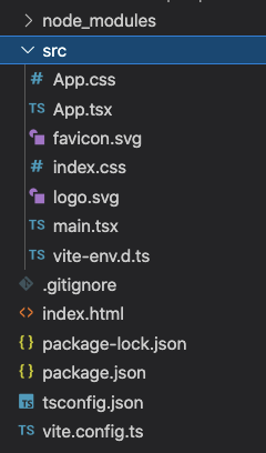 Initial folder structure for the app